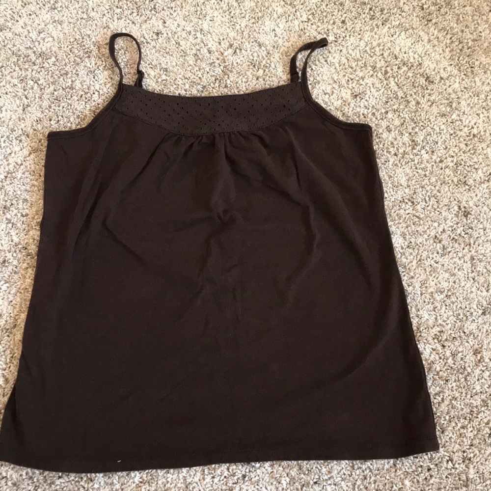 Brown Spaghetti Strap Tank Top